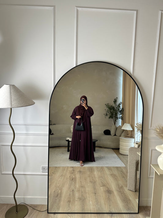 Liyana - Flowy open abaya with cuffed sleeves (Plum)