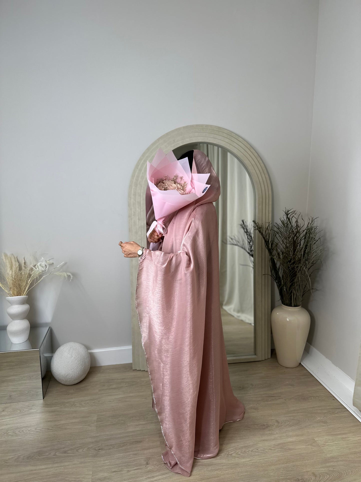 Zara - Kaftan Embellished Abaya (Pink)