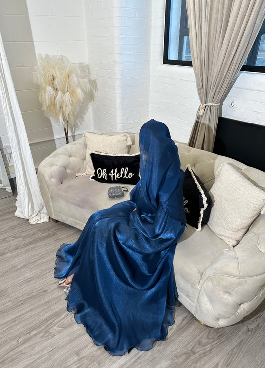 Dalia - Flowy open abaya (Navy)